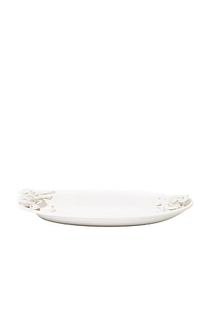 Noon & Moon Isabella Artisan Rose Oval Platter 12 Inch in White