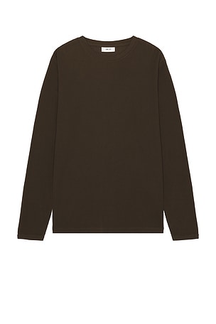 NN07 Clive Waffle Knit Tee in Brown