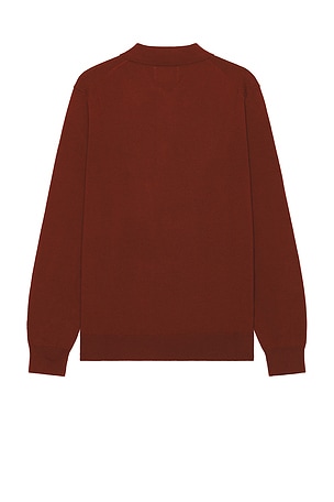 NN07 Sergio Zip Polo Sweater in Red