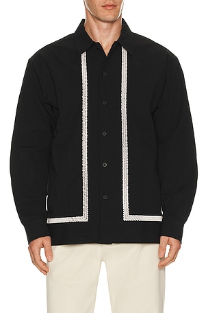 Reed Embroidered Button Up Overshirt NN07