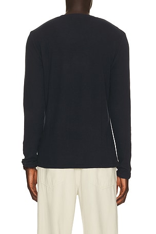 NN07 Clive Waffle Knit Tee 3323 in Navy