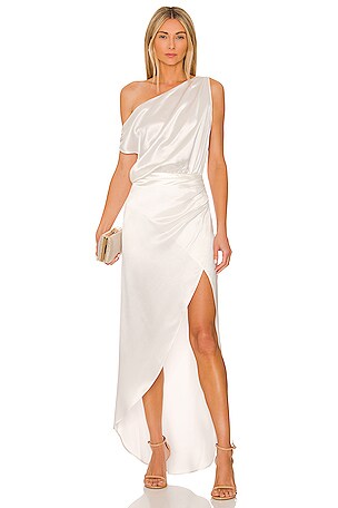 dinah white one-shoulder dress Nonchalant Label Dinah One Shoulder Dress in White
