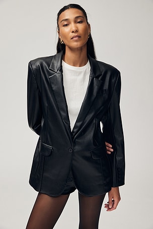 Farrell Faux Leather Blazer NONchalant Label