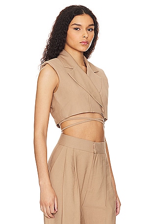 NONchalant Label Hailey Crop Top in Tan
