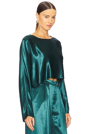 NONchalant Label Emilia Crop Top in Dark Green