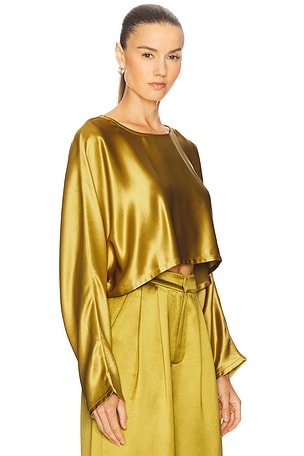 NONchalant Label Emmy Clean Hem Crop Top in Yellow