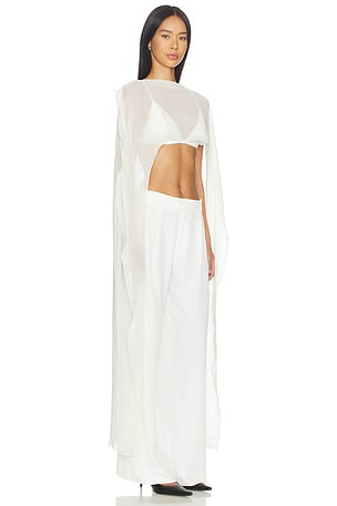 Nonchalant Label Chiara Silk Bra & Top Set in Ivory