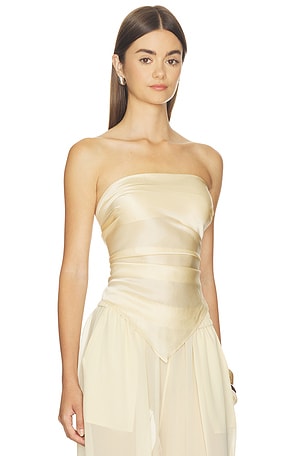 Nonchalant Label Amelia Silk Scarf in Tan
