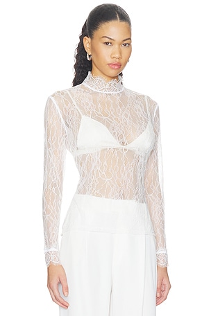Nonchalant Label Mary Lace Top in White