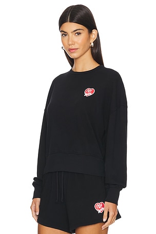 No! Jeans Crew Neck With Heart Print in Black