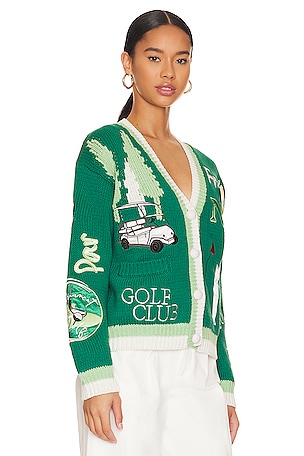 No! Jeans Gone Golfing Cardigan in Green