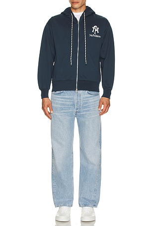 No Problemo Nyp Zip Through Hoodie in Navy