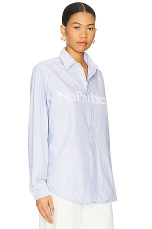 No Problemo No Problemo Long Sleeve Stripe Shirt in Blue