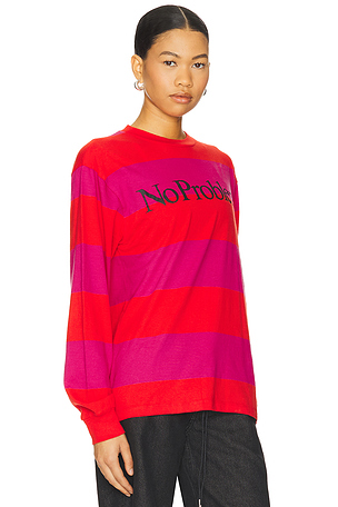 No Problemo No Problemo Striped Long Sleeve Tee in Red