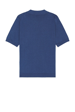 Norse Projects Leif Cotton Linen Polo in Blue