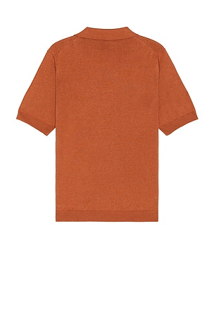 Norse Projects Leif Cotton Linen Polo in Rust