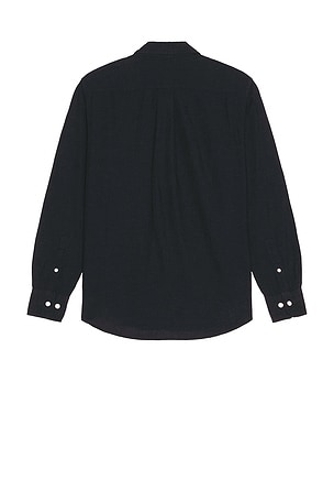 Norse Projects Algot Relaxed Cotton Linen Shirt in Navy