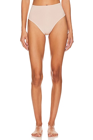 JIV ATHLETICS The Cameltoe Proof Low Rise Thong in Sand