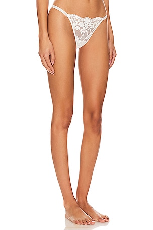 Natori Plush Romance String Thong in Ivory. Size XL. Also