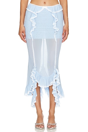 Lace Trim Ruffled Fishtail SkirtNodress$295