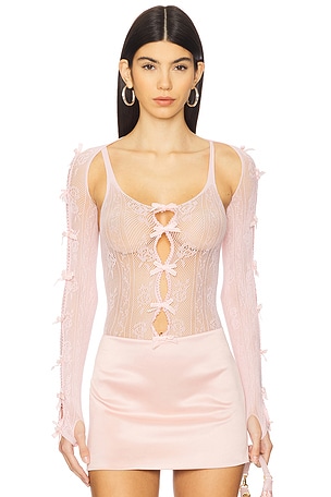 Pink Lace Bodysuit Nodress