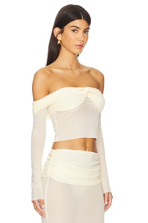 Natalie Rolt Charlotte Crop Top in Cream