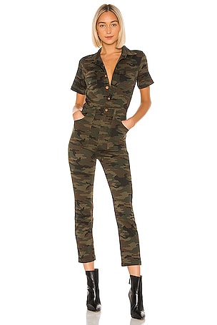 NSF Harley Short Sleeve Jumpsuit in Drab Camo REVOLVE