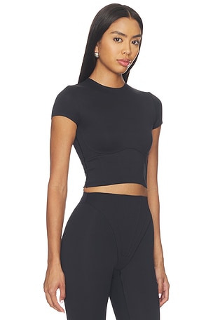 NikeSKIMS Matte Corset Crop Top in Black