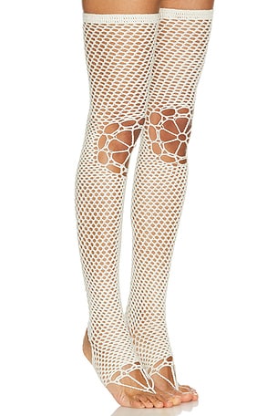 Crochet Stockings With Floral Knees nastyamasha