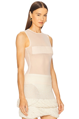 nastyamasha Mesh Tank Top in Beige