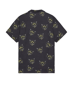 Nudie Jeans Arvid The Cat Hawaii Shirt in Black. Size M. Also