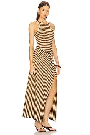 Nanushka Aliki Dress in Brown