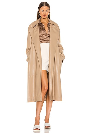 Amal Vegan Leather Trench Coat Nanushka