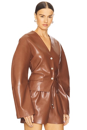 Nanushka Kiyo Blazer in Brown