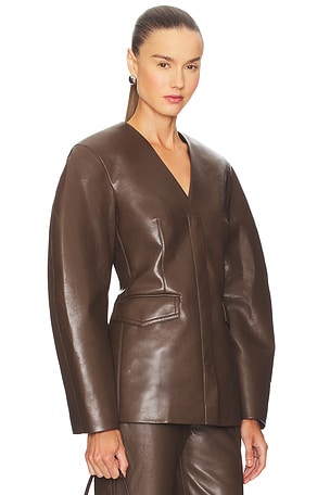 Nanushka Erina Jacket in Chocolate