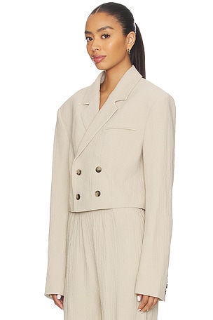 Nanushka Rony Blazer in Beige. Size XS. Also