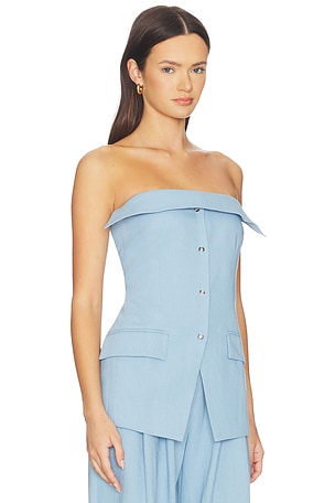Nanushka Maleah Top in Baby Blue. Size S. Also