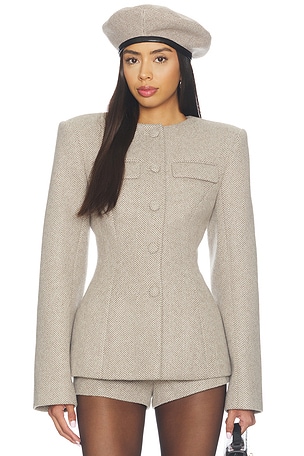Chevron Suited Button Up Blazer Naked Wardrobe
