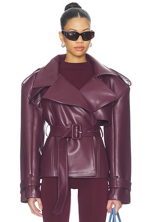 Faux Leather Short Trench Naked Wardrobe