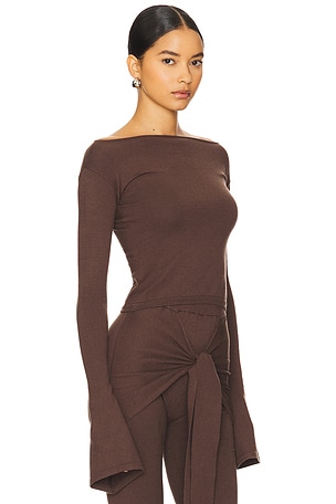 Nubyen Romy Knit Top in Chocolate
