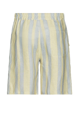 OAS Mist Strata Nicola Linen Shorts in Blue,Yellow