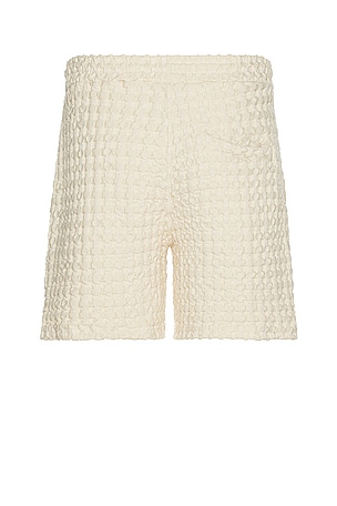 OAS Ecru Porto Waffle Shorts in White