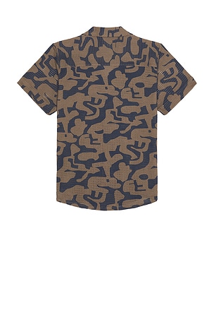 OAS Morel Puzzlotec Cuba Net Shirt in Grey,Navy. Size XL/1X. Also