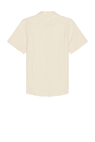 OAS Ecru Cuba Waffle Shirt in Cream