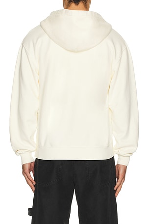 ONE OF THESE DAYS Mornings First Remark Zip Up Hoodie in White. Size XL/1X. Also