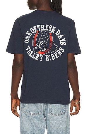 ONE OF THESE DAYS Valley Riders Tshirt in Navy