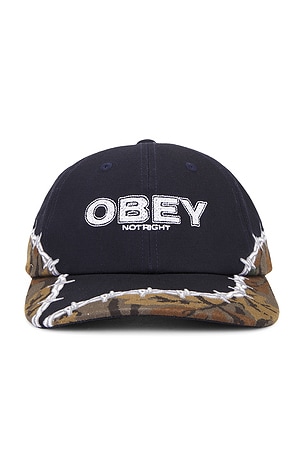 Not Right 6 Panel Velcro Back Hat Obey