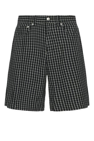 Plaid Baggy Denim Shorts Obey