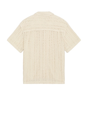 Obey Harison Lace Short Sleeve Shirt in Beige