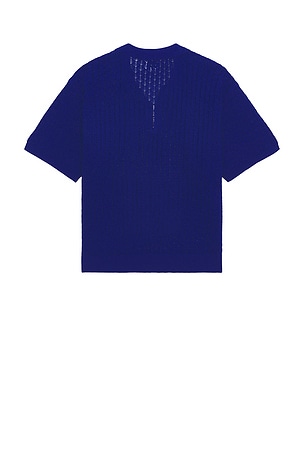 Obey Grant Quarter Zip Sweater Polo in Blue